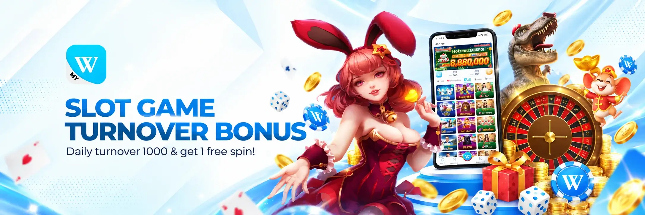Winbox slots games turnover promotion banner
